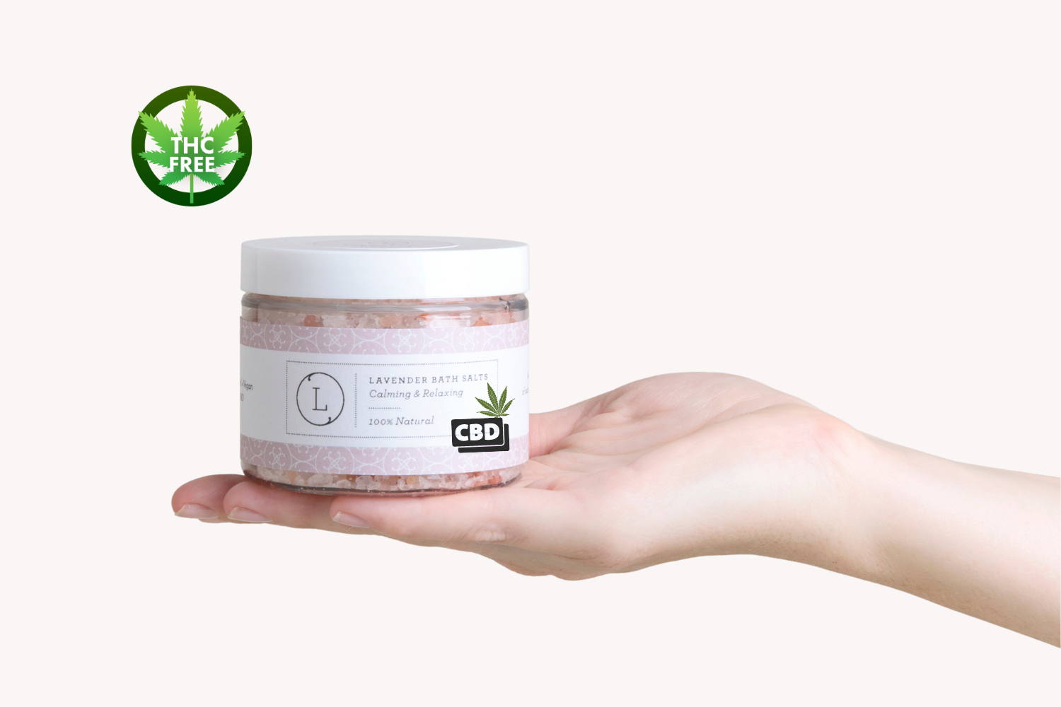 CBD Lavender Natural Bath Salt Soak with CBD. Made with Dead sea, Epsom and Himalayan salts