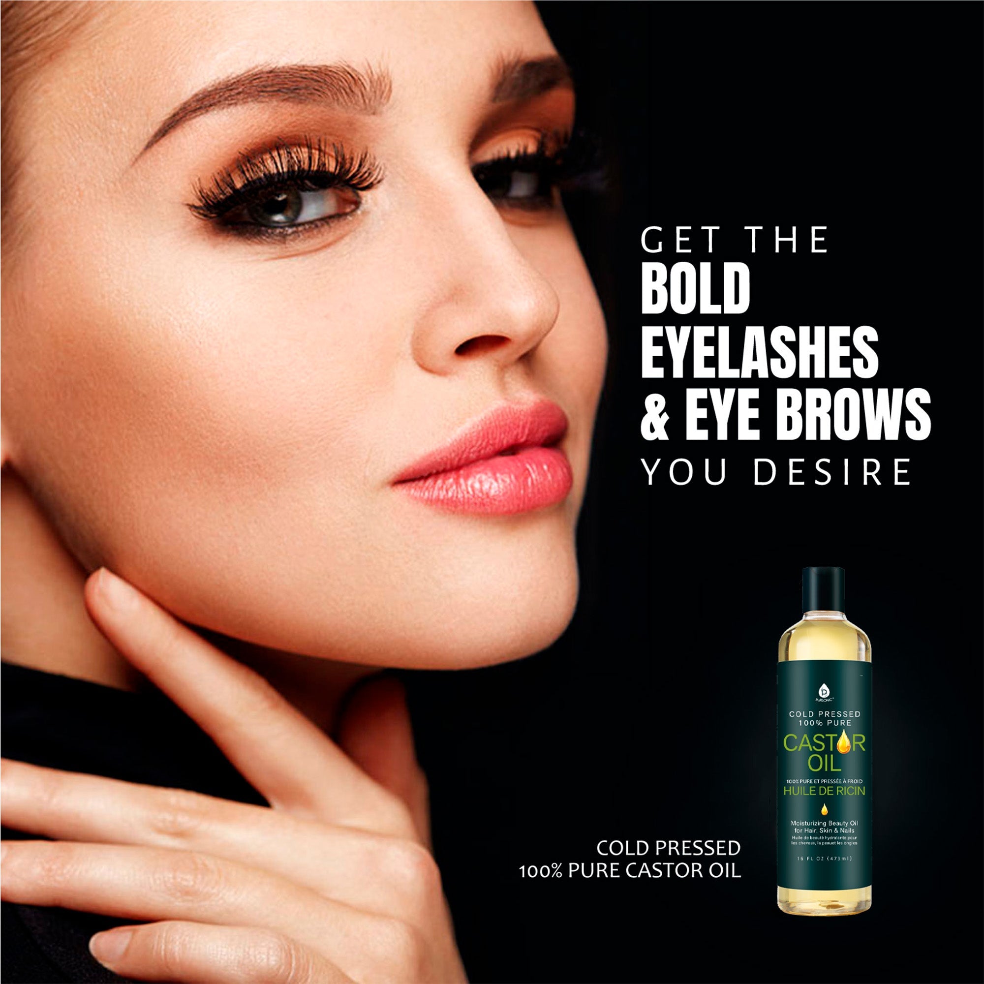 100% Pure Cold Pressed Castor Oil 16 Oz by Pursonic