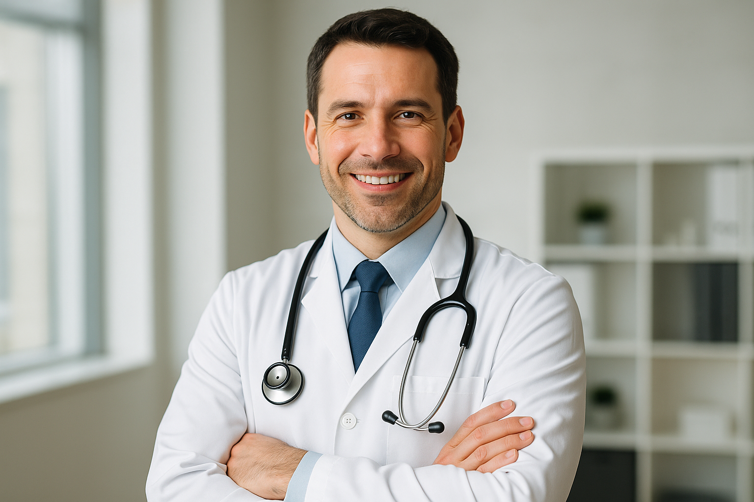 bir erkek doktorun reklam portresi